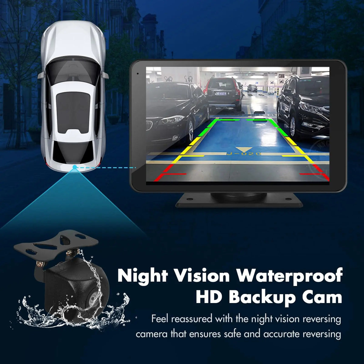 Hieha 2026 Newest 7In 1024×600 IPS Touchscreen Portable Carplay Car Video Player, Wireless Carplay & Android Auto Support, Mirror Link, GPS Navigation, Bluetooth 5.2 Call, Backup Camera, AUX, FM Transmitter, Cars Accessories, Auto Accessories