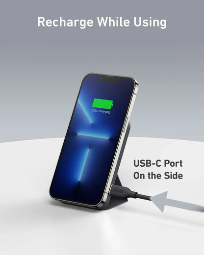 【Magnetic Power Bank】Anker 5,000Mah Magnetic Power Bank, Wireless Portable Charger with Foldable Stand & Side USB-C Port, Battery Pack for Iphone 17/16/15/14/13#Dealsforyoudays Sohochic