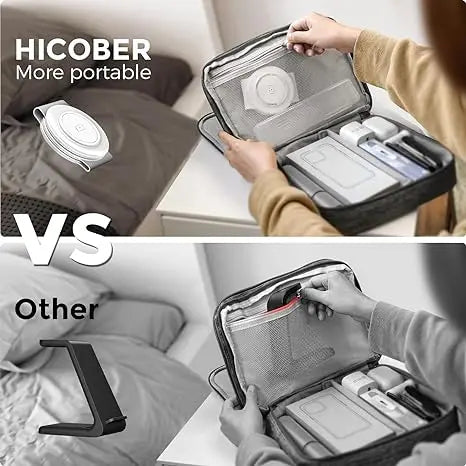 3-In-1 Hicober Wireless Charging Station, Magnetic Portable Charger Dock 18W for Iphone 15/Pro/Max/Plus, Iphone 14/13/12, Compatible with Apple Watch Series 9/Ultra 1, 2 and Airpods, Ideal for Travel and Holiday Presents